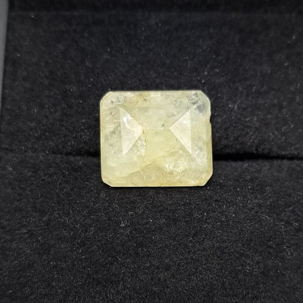 Radiant Cut Natural Yellow Sapphire Treated Gemstone, 14.95 Ct